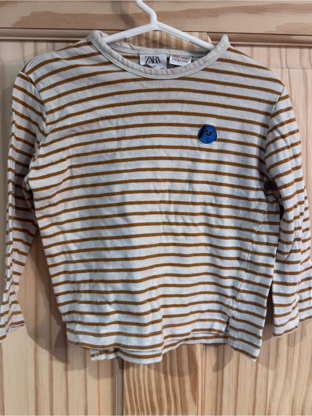 Zara Kids Stripe Dog Long Sleeve Shirt 2-3